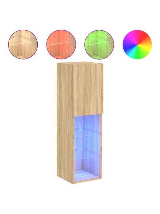 TV skříňka s LED osvětlením dub sonoma 30,5 x 30 x 102 cm