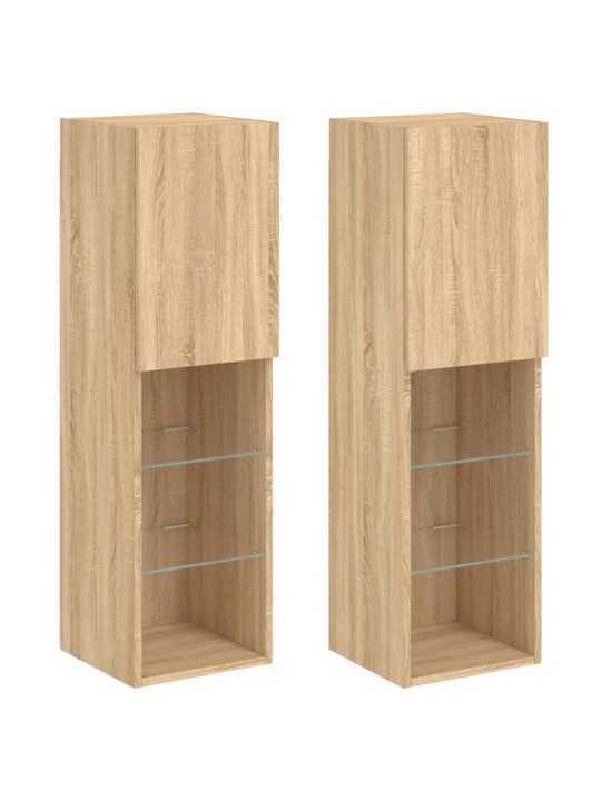 TV skříňky s LED osvětlením 2 ks dub sonoma 30,5 x 30 x 102 cm