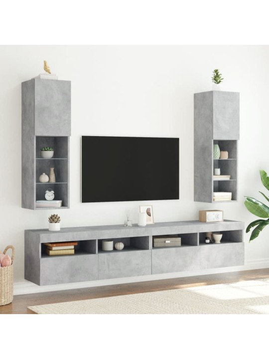 TV skříňka s LED osvětlením betonově šedá 30,5 x 30 x 102 cm