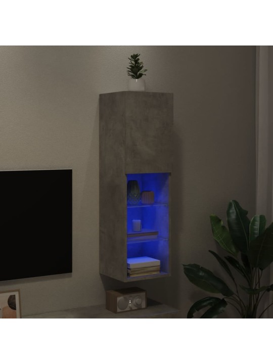 TV skříňka s LED osvětlením betonově šedá 30,5 x 30 x 102 cm