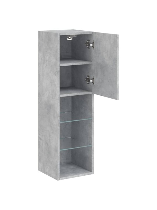TV skříňky s LED osvětlením 2 ks betonově šedé 30,5x30x102 cm