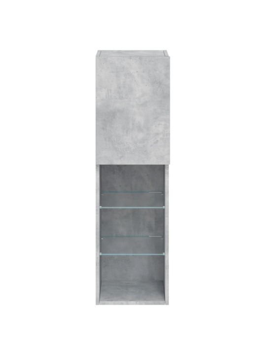 TV skříňky s LED osvětlením 2 ks betonově šedé 30,5x30x102 cm