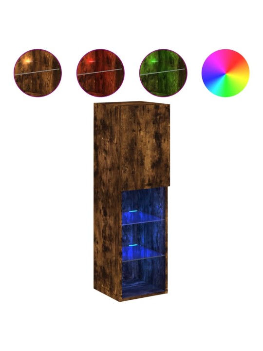 TV skříňka s LED osvětlením kouřový dub 30,5 x 30 x 102 cm