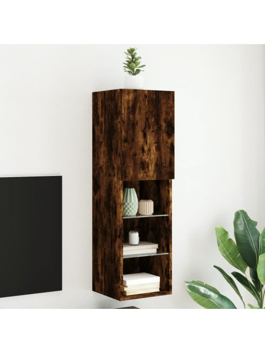 TV skříňka s LED osvětlením kouřový dub 30,5 x 30 x 102 cm