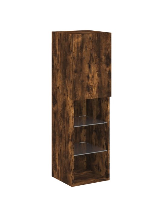 TV skříňky s LED osvětlením 2 ks kouřový dub 30,5 x 30 x 102 cm