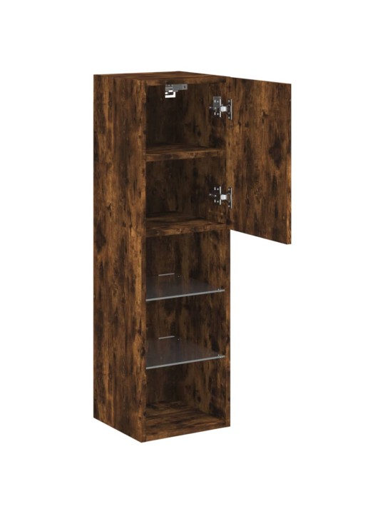 TV skříňky s LED osvětlením 2 ks kouřový dub 30,5 x 30 x 102 cm