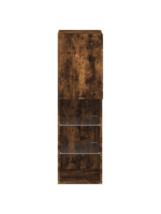 TV skříňky s LED osvětlením 2 ks kouřový dub 30,5 x 30 x 102 cm