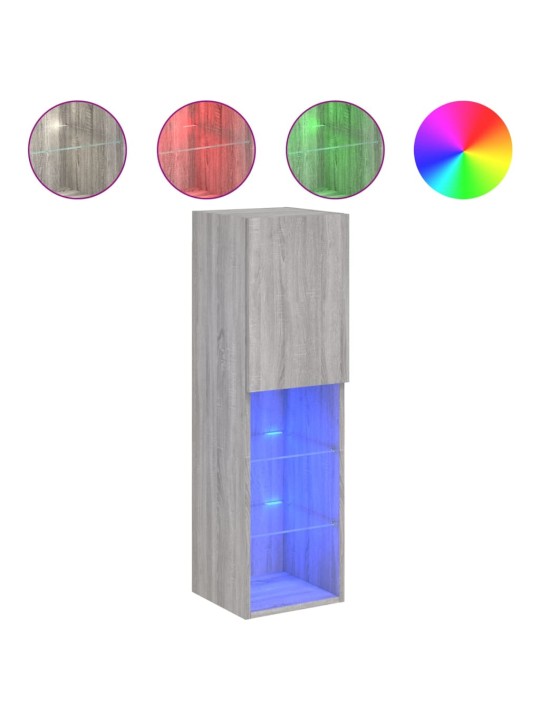 TV skříňka s LED osvětlením šedá sonoma 30,5 x 30 x 102 cm