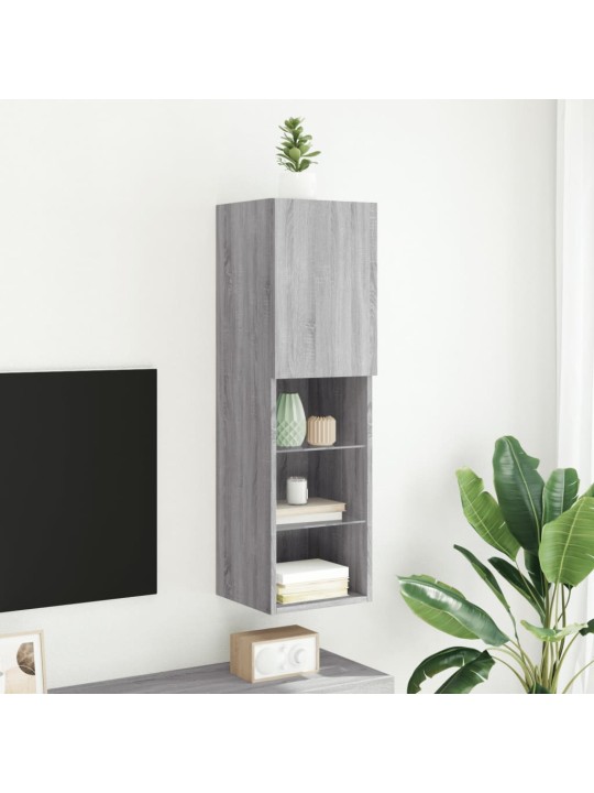 TV skříňka s LED osvětlením šedá sonoma 30,5 x 30 x 102 cm