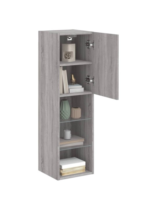 TV skříňka s LED osvětlením šedá sonoma 30,5 x 30 x 102 cm