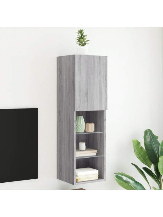 TV skříňka s LED osvětlením šedá sonoma 30,5 x 30 x 102 cm