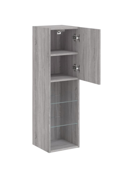 TV skříňky s LED osvětlením 2 ks šedé sonoma 30,5 x 30 x 102 cm