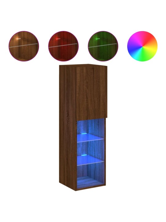 TV skříňky s LED osvětlením 2 ks hnědý dub 30,5 x 30 x 102 cm
