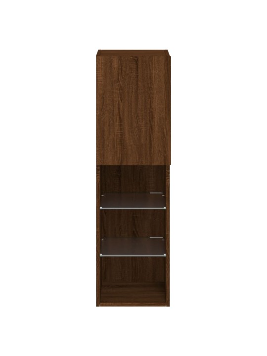 TV skříňky s LED osvětlením 2 ks hnědý dub 30,5 x 30 x 102 cm