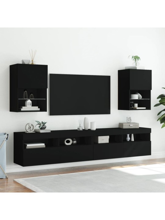 TV skříňka s LED osvětlením černá 40,5 x 30 x 60 cm
