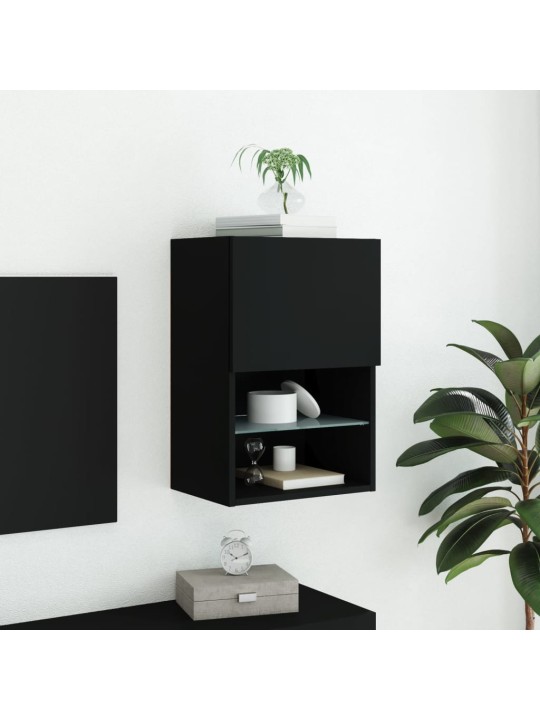 TV skříňka s LED osvětlením černá 40,5 x 30 x 60 cm