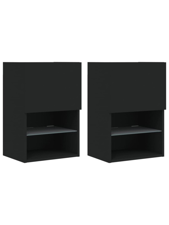 TV skříňky s LED osvětlením 2 ks černé 40,5 x 30 x 60 cm