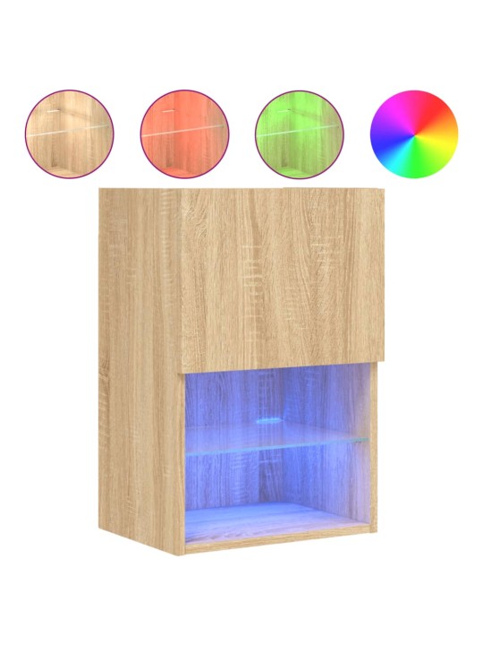 TV skříňky s LED osvětlením 2 ks dub sonoma 40,5 x 30 x 60 cm