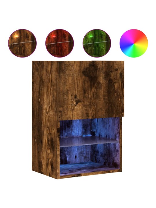 TV skříňka s LED osvětlením kouřový dub 40,5 x 30 x 60 cm