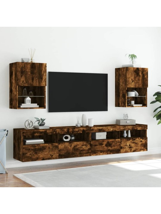TV skříňka s LED osvětlením kouřový dub 40,5 x 30 x 60 cm