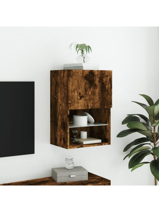 TV skříňka s LED osvětlením kouřový dub 40,5 x 30 x 60 cm