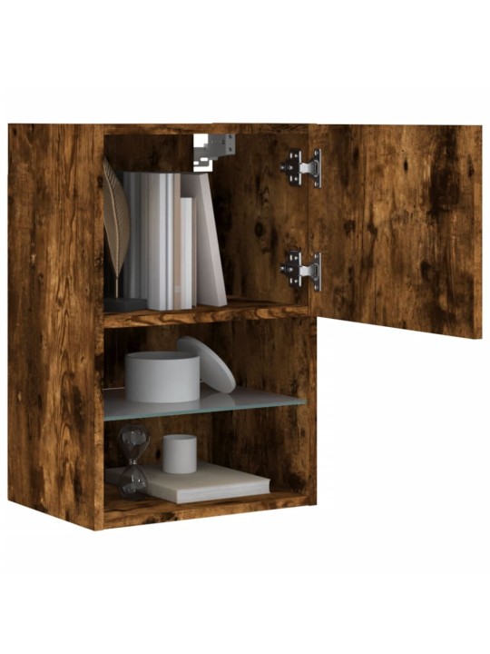 TV skříňka s LED osvětlením kouřový dub 40,5 x 30 x 60 cm
