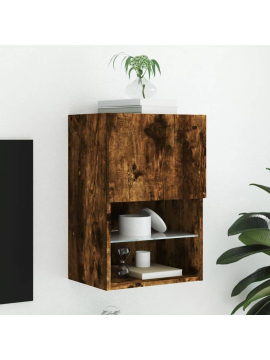 TV skříňka s LED osvětlením kouřový dub 40,5 x 30 x 60 cm