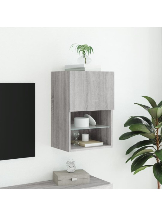 TV skříňka s LED osvětlením šedá sonoma 40,5 x 30 x 60 cm