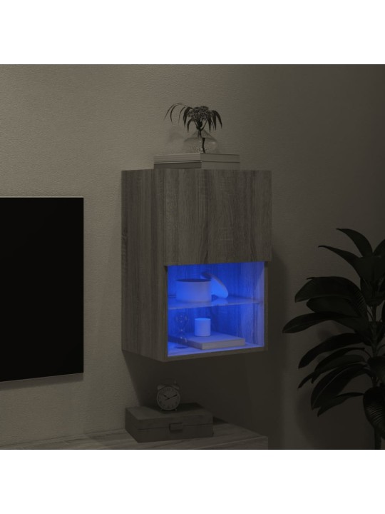 TV skříňka s LED osvětlením šedá sonoma 40,5 x 30 x 60 cm