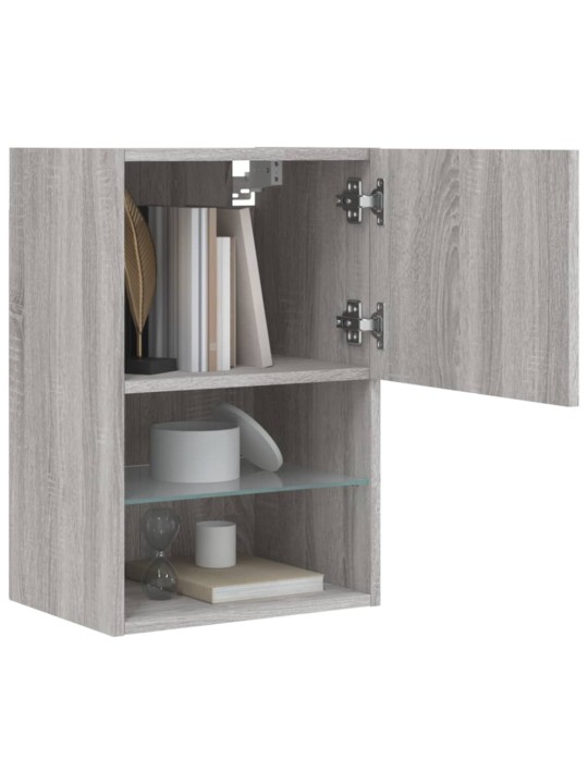 TV skříňka s LED osvětlením šedá sonoma 40,5 x 30 x 60 cm