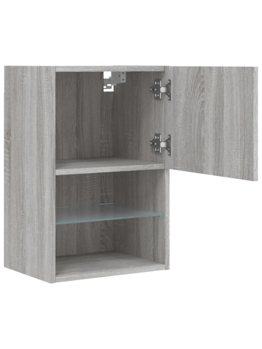 TV skříňka s LED osvětlením šedá sonoma 40,5 x 30 x 60 cm