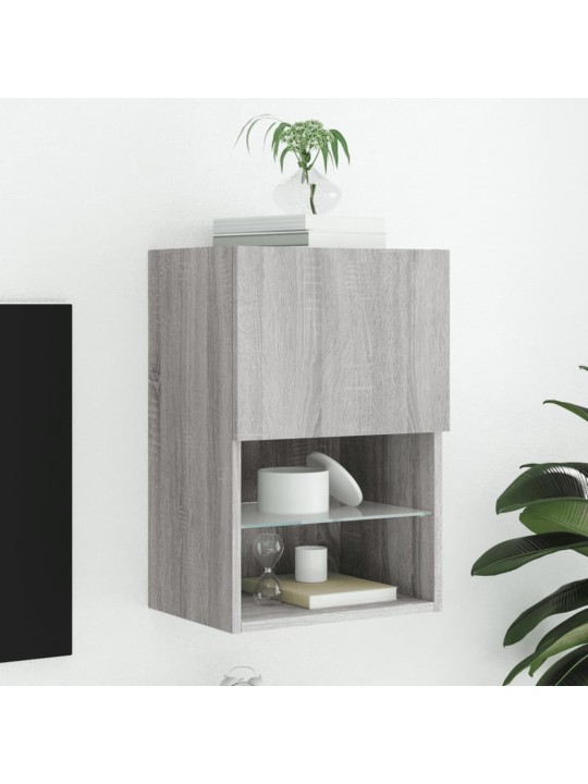 TV skříňka s LED osvětlením šedá sonoma 40,5 x 30 x 60 cm