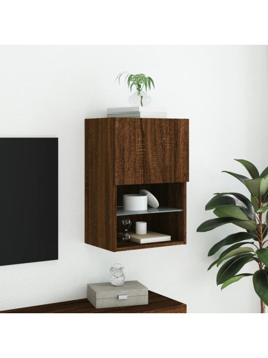 TV skříňka s LED osvětlením hnědý dub 40,5 x 30 x 60 cm