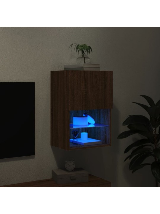 TV skříňka s LED osvětlením hnědý dub 40,5 x 30 x 60 cm