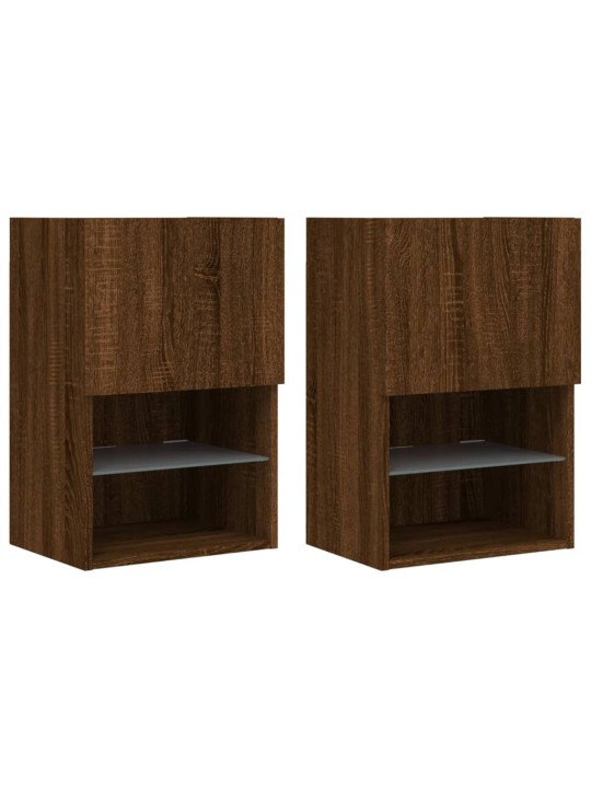 TV skříňky s LED osvětlením 2 ks hnědý dub 40,5 x 30 x 60 cm