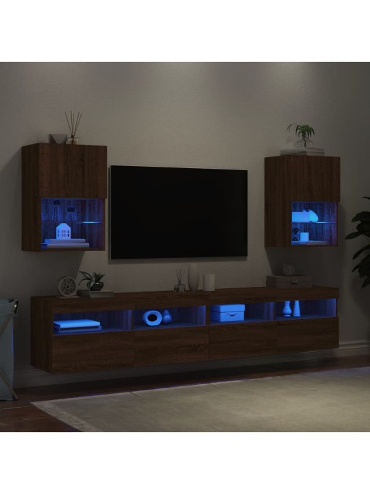 TV skříňky s LED osvětlením 2 ks hnědý dub 40,5 x 30 x 60 cm