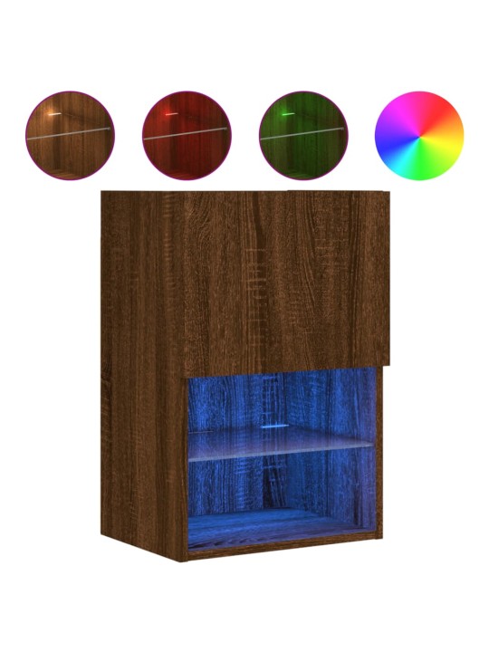 TV skříňky s LED osvětlením 2 ks hnědý dub 40,5 x 30 x 60 cm