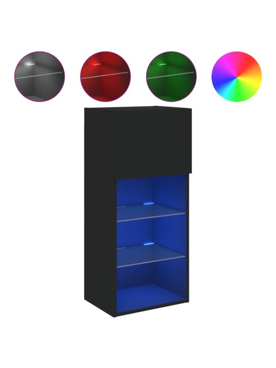 TV skříňka s LED osvětlením černá 40,5 x 30 x 90 cm