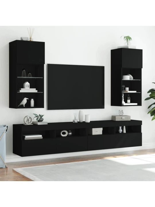 TV skříňka s LED osvětlením černá 40,5 x 30 x 90 cm