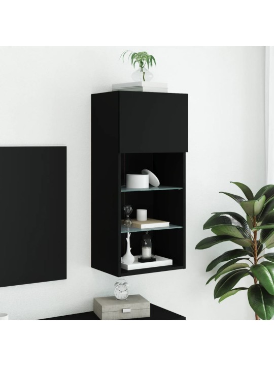 TV skříňka s LED osvětlením černá 40,5 x 30 x 90 cm