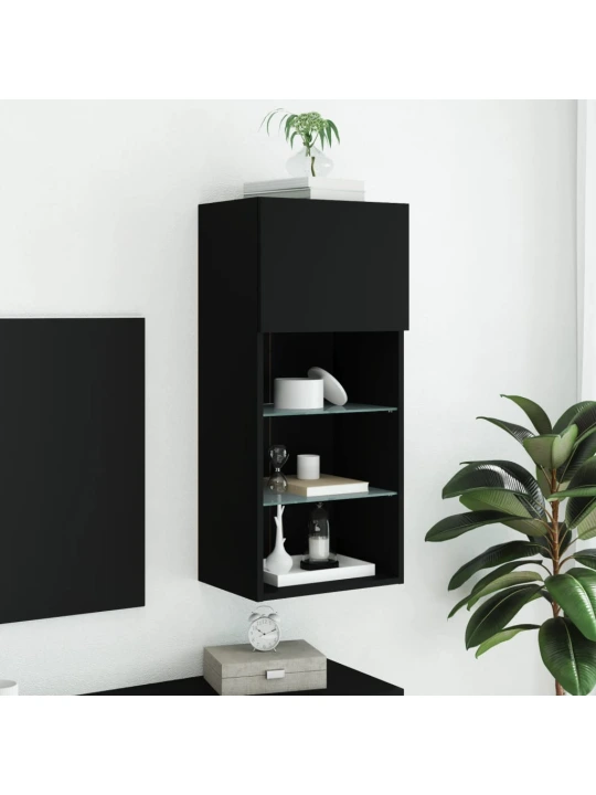 TV skříňka s LED osvětlením černá 40,5 x 30 x 90 cm