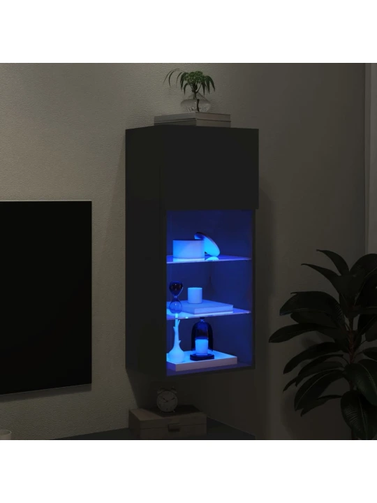 TV skříňka s LED osvětlením černá 40,5 x 30 x 90 cm