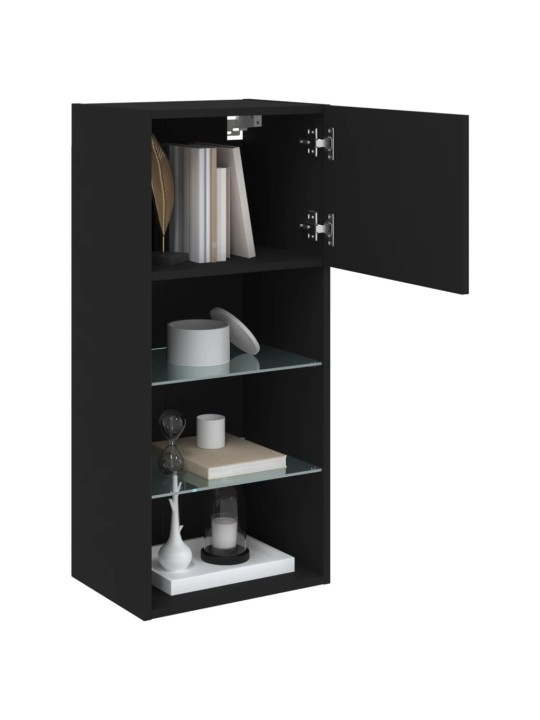 TV skříňka s LED osvětlením černá 40,5 x 30 x 90 cm