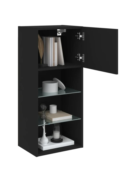 TV skříňka s LED osvětlením černá 40,5 x 30 x 90 cm