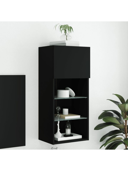 TV skříňka s LED osvětlením černá 40,5 x 30 x 90 cm