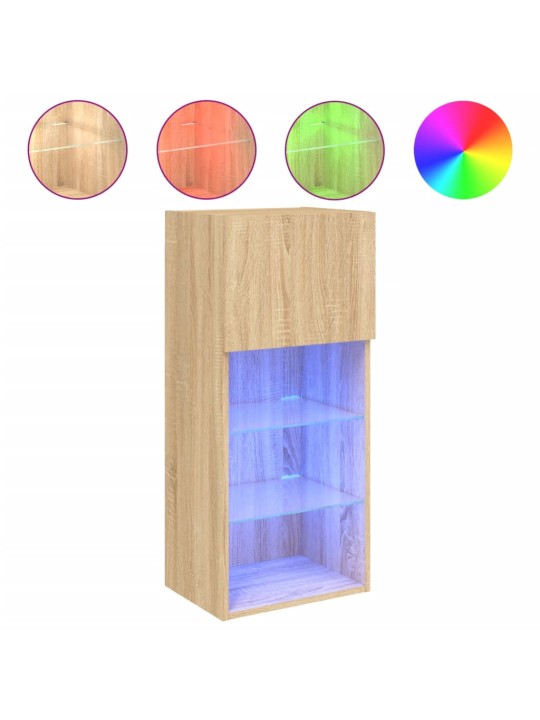 TV skříňka s LED osvětlením dub sonoma 40,5 x 30 x 90 cm