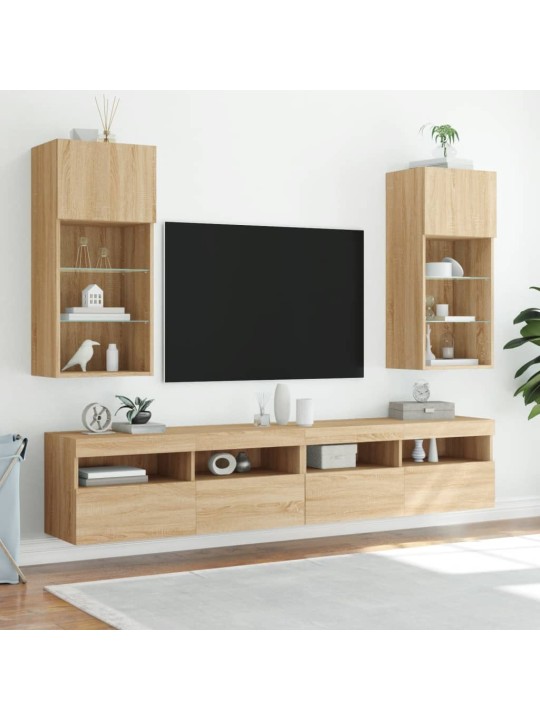 TV skříňka s LED osvětlením dub sonoma 40,5 x 30 x 90 cm
