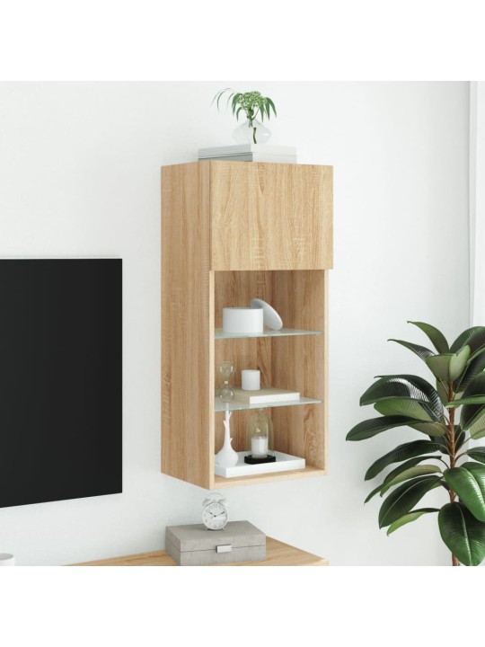 TV skříňka s LED osvětlením dub sonoma 40,5 x 30 x 90 cm