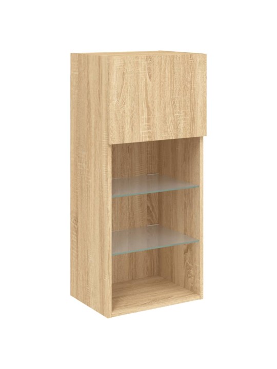TV skříňka s LED osvětlením dub sonoma 40,5 x 30 x 90 cm