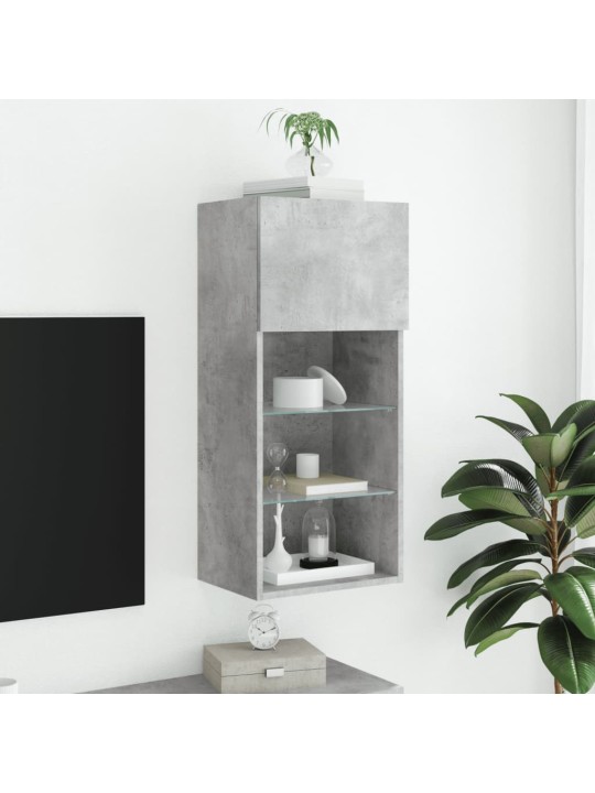 TV skříňka s LED osvětlením betonově šedá 40,5 x 30 x 90 cm